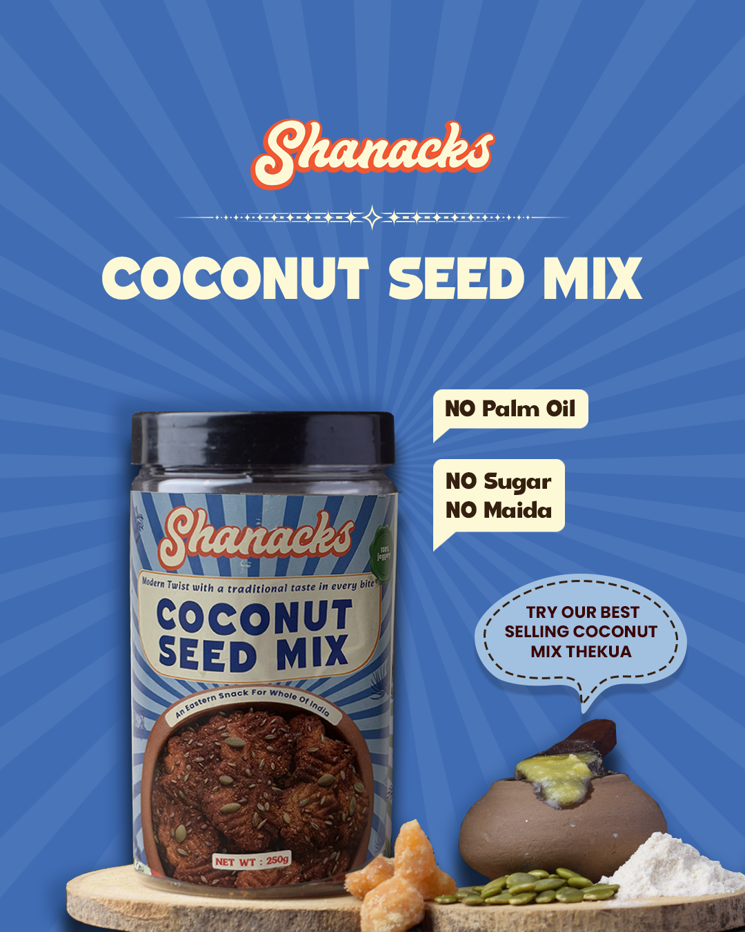 Coconut Seed Mix Thekua - Innovative Indian Snack