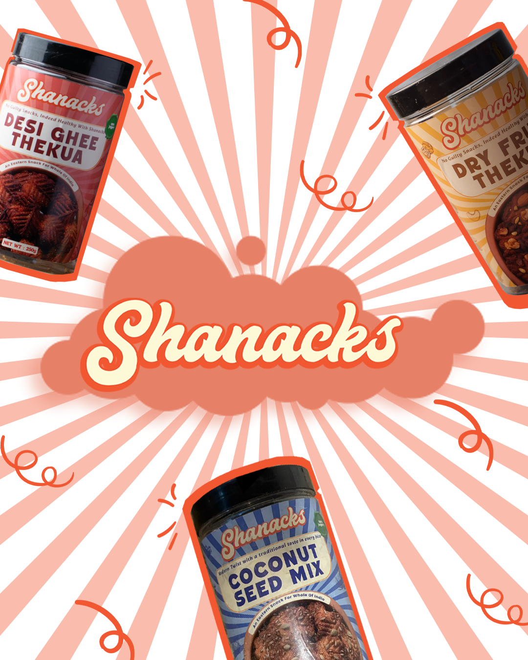 Shanacks Thekua Product Jars - Healthy Indian Snacks